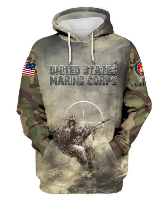 Joycorners U.S.M.C The Soldier At War Camo All Over Printed 3D Shirts