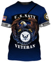 Joycorners United States Veteran U.S Navy Prideful Eagle Navy Blue All Over Printed 3D Shirts