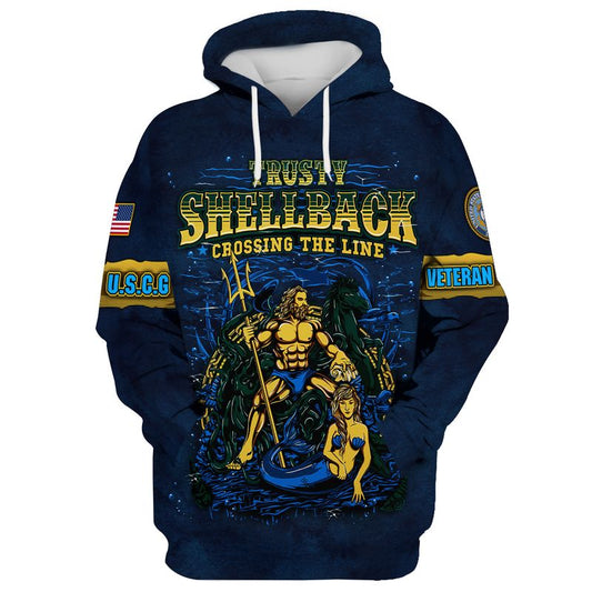 Joycorners U.S.C.G Veteran Trusty Shellback And Mermaid All Over Printed 3D Shirts