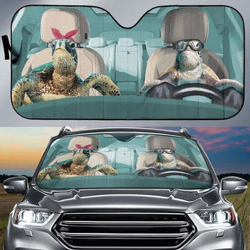 Joycorners Sea Turtle CAR All Over Printed 3D Sun Shade