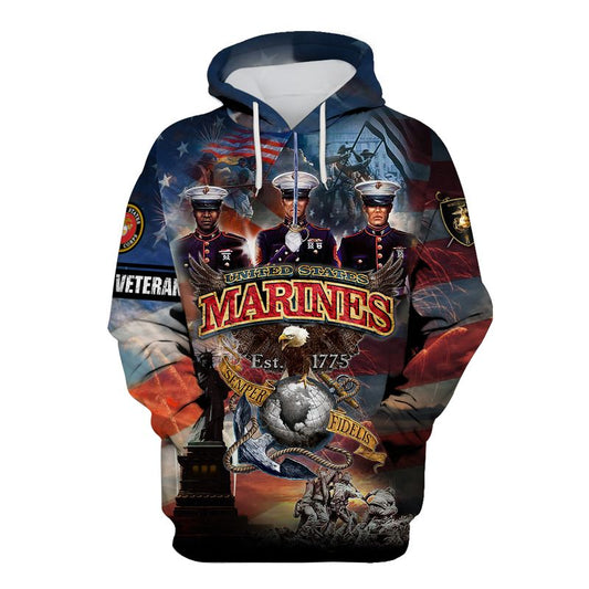 Joycorners U.S.M.C United States Marine Corps Veteran Semper Fidelis U.S Soldiers 3D All Over Printed Shirts