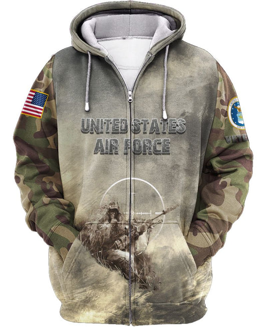 Joycorners U.S.A.F Veteran United States Air Force Soldier on The Cloudy Beach 3D All Over Printed Shirts