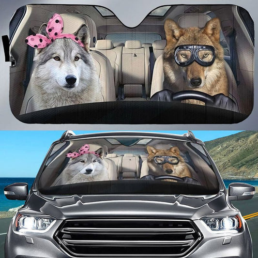 Joycorners Wolves CAR All Over Printed 3D Sun Shade