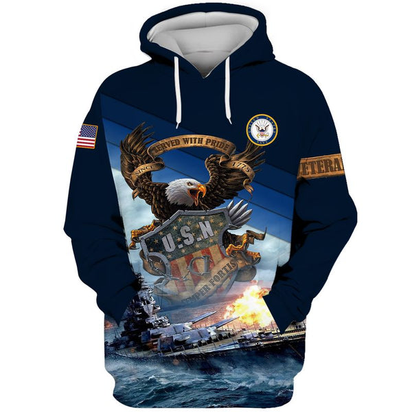 Joycorners United States Veteran U.S Navy Battle Ship On The Sea U.S.N All Over Printed 3D Shirts