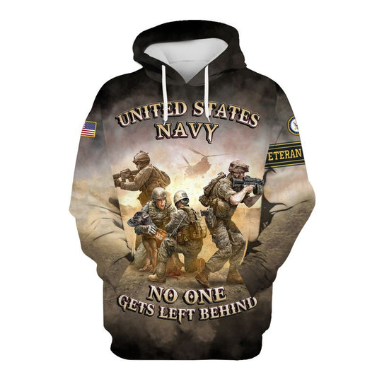 Joycorners United States Veteran U.S Navy No One Get Left Behind All Over Printed 3D Shirts