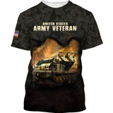 Joycorners United States Veteran U.S Army Tank On The Fire Warfield Dark Gray Camo All Over Printed 3D Shirts