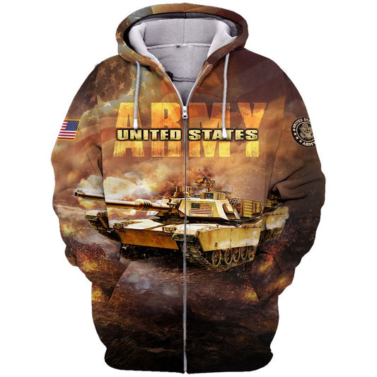 Joycorners United States Veteran U.S Army Tank On The Fire Warfield All Over Printed 3D Shirts