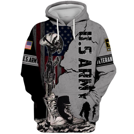 Joycorners United States Veteran U.S Army Honor The Fallen Veterans For Our Country Gray All Over Printed 3D Shirts