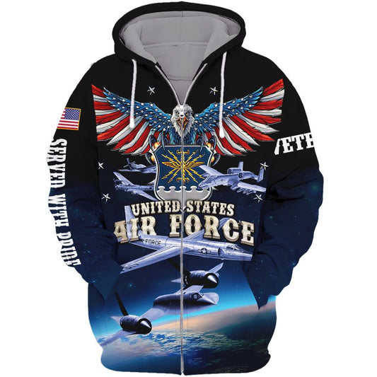 Joycorners U.S.A.F Veteran United States Air Force Flying Planes On The Sky 3D All Over Printed Shirts