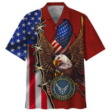 Joycorners U.S.A.F Veteran Honor The Fallen Eagle U.S Flag Red 3D All Over Printed Shirts