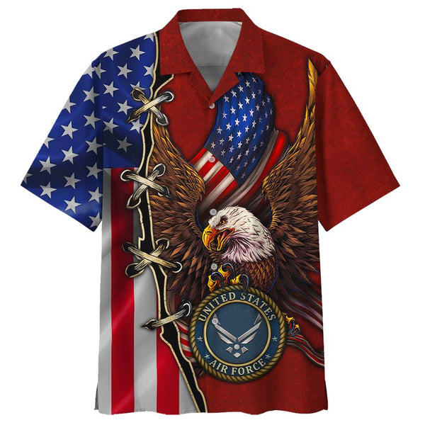 Joycorners U.S.A.F Veteran Honor The Fallen Eagle U.S Flag Red 3D All Over Printed Shirts