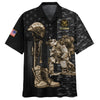 Joycorners U.S Veteran Honnor The Fallen Black Gray Camo All Over Printed 3D Shirts