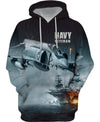 Joycorners United States Veteran U.S Navy Aircraft Carrier Battle On The Sea Typhoon Sky All Over Printed 3D Shirts