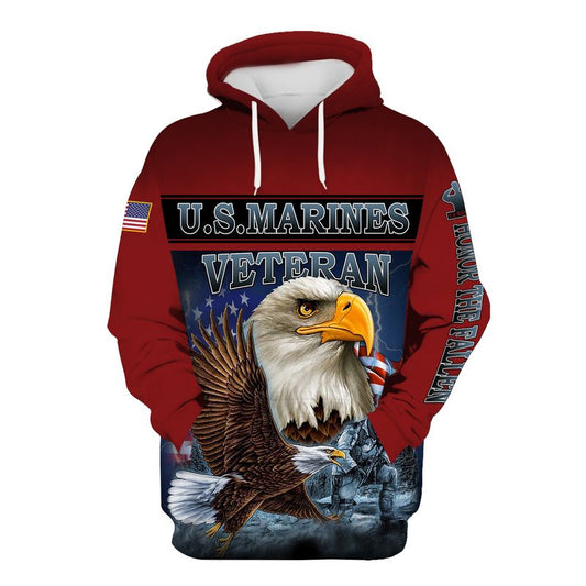 Joycorners U.S Marines Veteran Flying Eagle Soldier  All Over Printed 3D Shirts