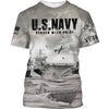 Joycorners United States Veteran U.S Navy On The Sea Served With Pride Gray All Over Printed 3D Shirts