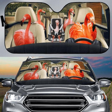 Joycorners Flamingo CAR All Over Printed 3D Sun Shade