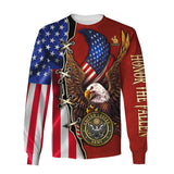 Joycorners United States Veteran U.S Army Prideful Eagle U.S Flag Honor The Fallen Red All Over Printed 3D Shirts