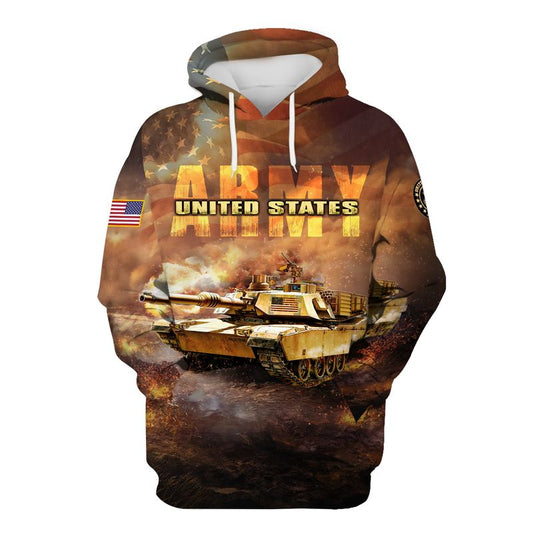 Joycorners United States Veteran U.S Army Tank On The Fire Warfield All Over Printed 3D Shirts