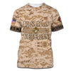 Joycorners U.S.M.C United States Marine Corps U.S.M.C Veteran Brown Camo 3D All Over Printed Shirts