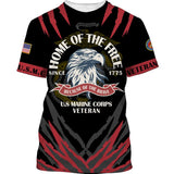 Joycorners U.S.M.C Home Of The Free Since 1775 Because Of The Brave All Over Printed 3D Shirts