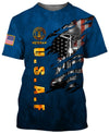 Joycorners U.S.A.F Veteran Honor The Fallen Scratching U.S Flag Blue 3D All Over Printed Shirts