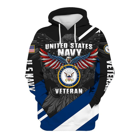 Joycorners United States Veteran U.S Navy Eagle U.S Flag Wings All Over Printed 3D Shirts