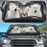 Joycorners Polar Bears CAR All Over Printed 3D Sun Shade