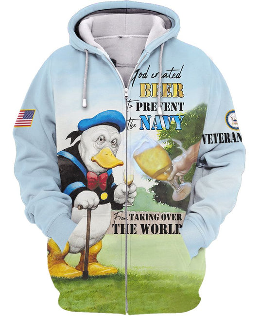 Joycorners United States Veteran U.S Navy Donald Duck Beer All Over Printed 3D Shirts