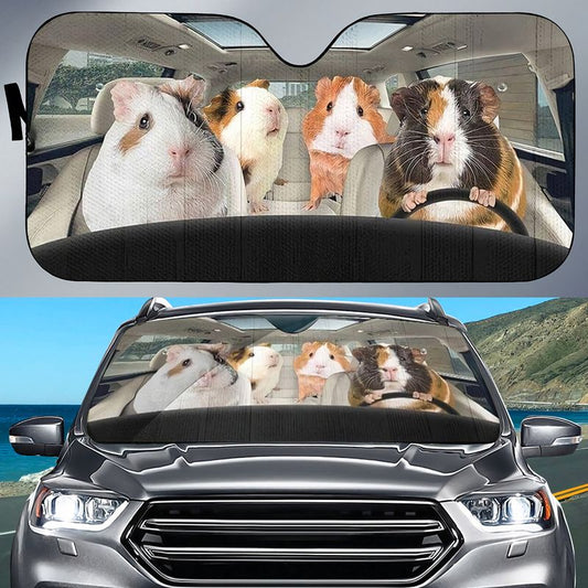 Joycorners Guinea Pig CAR All Over Printed 3D Sun Shade