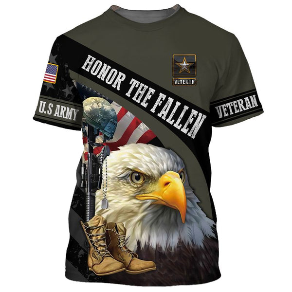 Joycorners United States Veteran U.S Army Eagle Honor The Fallen Veterans All Over Printed 3D Shirts