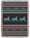 Joycorners Three Horses All Over Printed 3D Woven Blanket