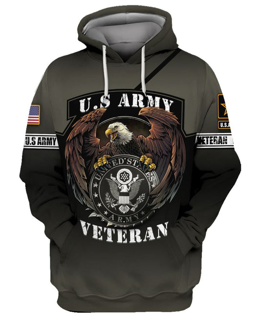 Joycorners United States Veteran U.S Army Prideful Eagle All Over Printed 3D Shirts