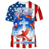 Joycorners CARDINAL Full United States Flag A Big Piece Of My Heart Lives In Heaven Birds All Over Printed 3D Shirts