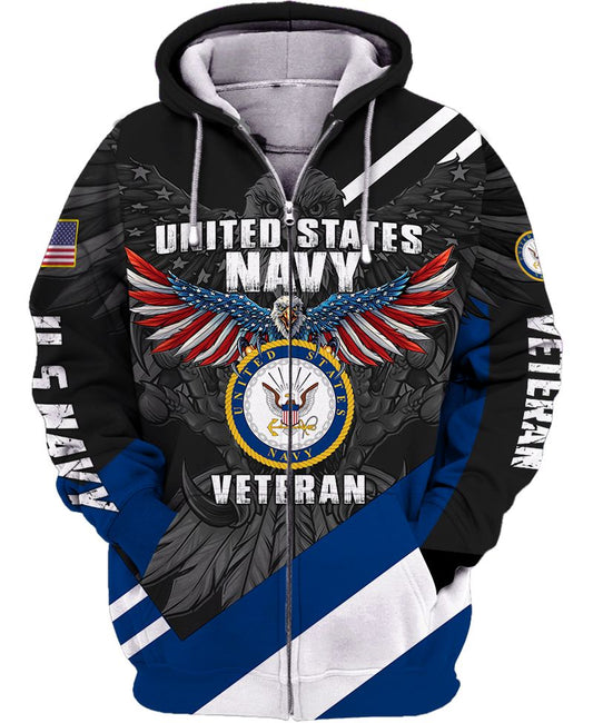 Joycorners United States Veteran U.S Navy Eagle U.S Flag Wings All Over Printed 3D Shirts