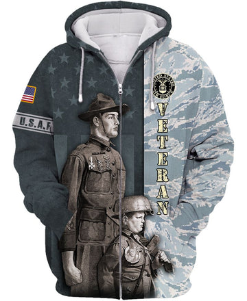 Joycorners U.S.A.F Veteran Father And Son 3D All Over Printed Shirts