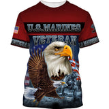 Joycorners U.S Marines Veteran Flying Eagle Soldier  All Over Printed 3D Shirts