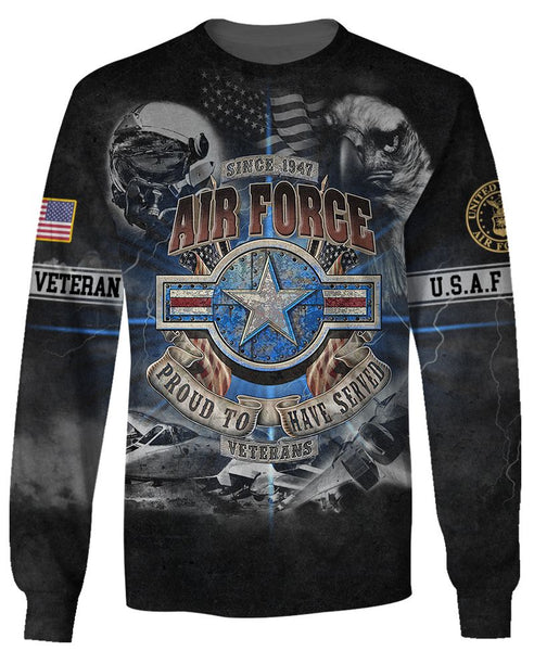 Joycorners U.S.A.F Veteran Since 1947 Air Force Proud To Have Served 3D All Over Printed Shirts