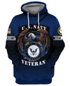 Joycorners United States Veteran U.S Navy Prideful Eagle Navy Blue All Over Printed 3D Shirts