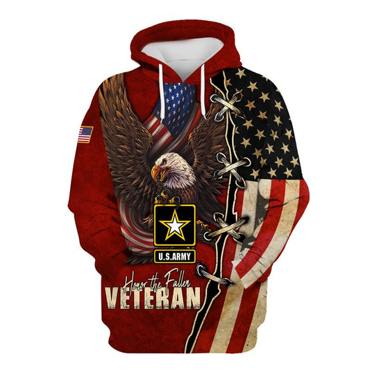 Joycorners United States Veteran U.S Army Prideful Eagle U.S Flag All Over Printed 3D Shirts