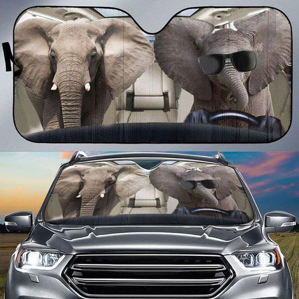 Joycorners Elephant CAR All Over Printed 3D Sun Shade
