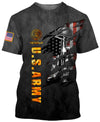 Joycorners United States Veteran U.S Army Scratching U.S Flag Honor The Fallen Dark Gray All Over Printed 3D Shirts