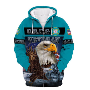 Joycorners U.S.C.G Veteran Flying Eagle All Over Printed 3D Shirts