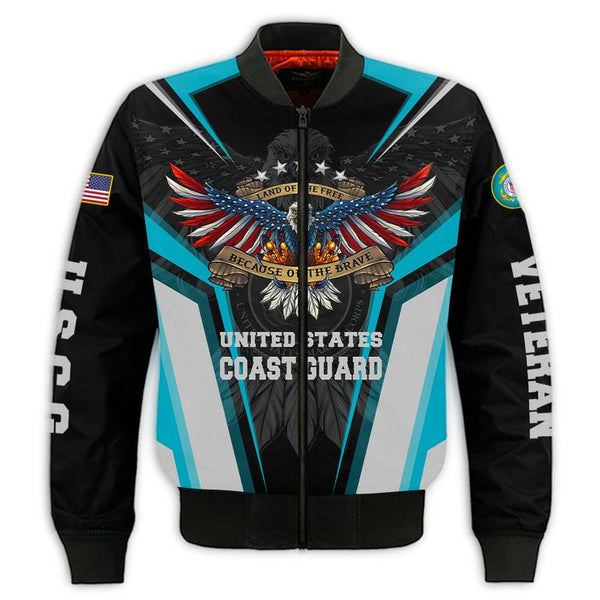Joycorners U.S.C.G Veteran Eagle Land Of Free Because Of The Brave All Over Printed 3D Shirts