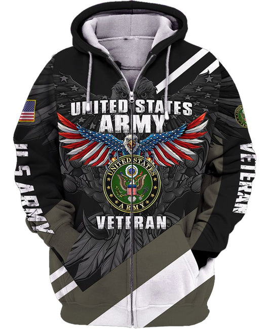 Joycorners United States Veteran U.S Army Prideful Flying Eagle U.S Army Logo U.S Flag All Over Printed 3D Shirts