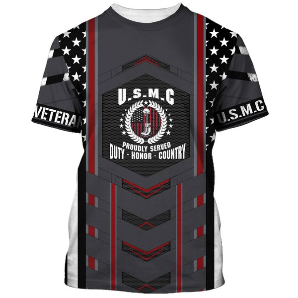 Joycorners U.S.M.C Veteran Proudly Served Duty - Honor - Country All Over Printed 3D Shirts