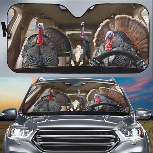 Joycorners Turkey CAR All Over Printed 3D Sun Shade