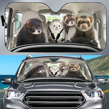 Joycorners Ferret CAR All Over Printed 3D Sun Shade