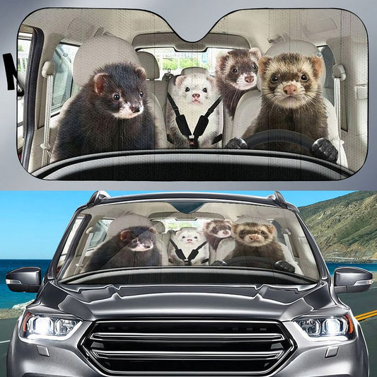 Joycorners Ferret CAR All Over Printed 3D Sun Shade