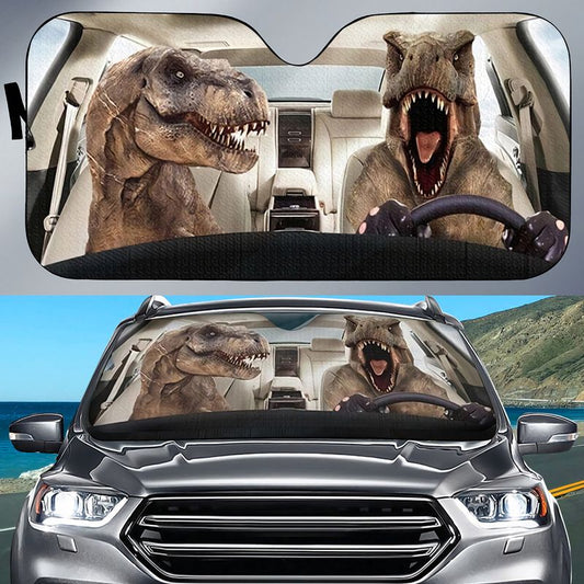 Joycorners Dinosaur CAR All Over Printed 3D Sun Shade