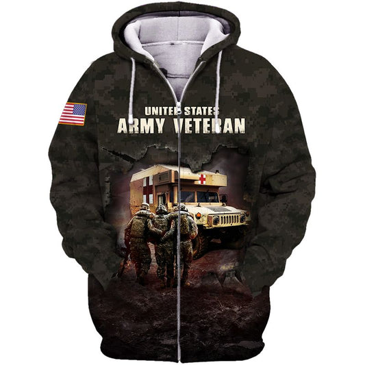 Joycorners United States Veteran U.S Army Ambulance Camo All Over Printed 3D Shirts